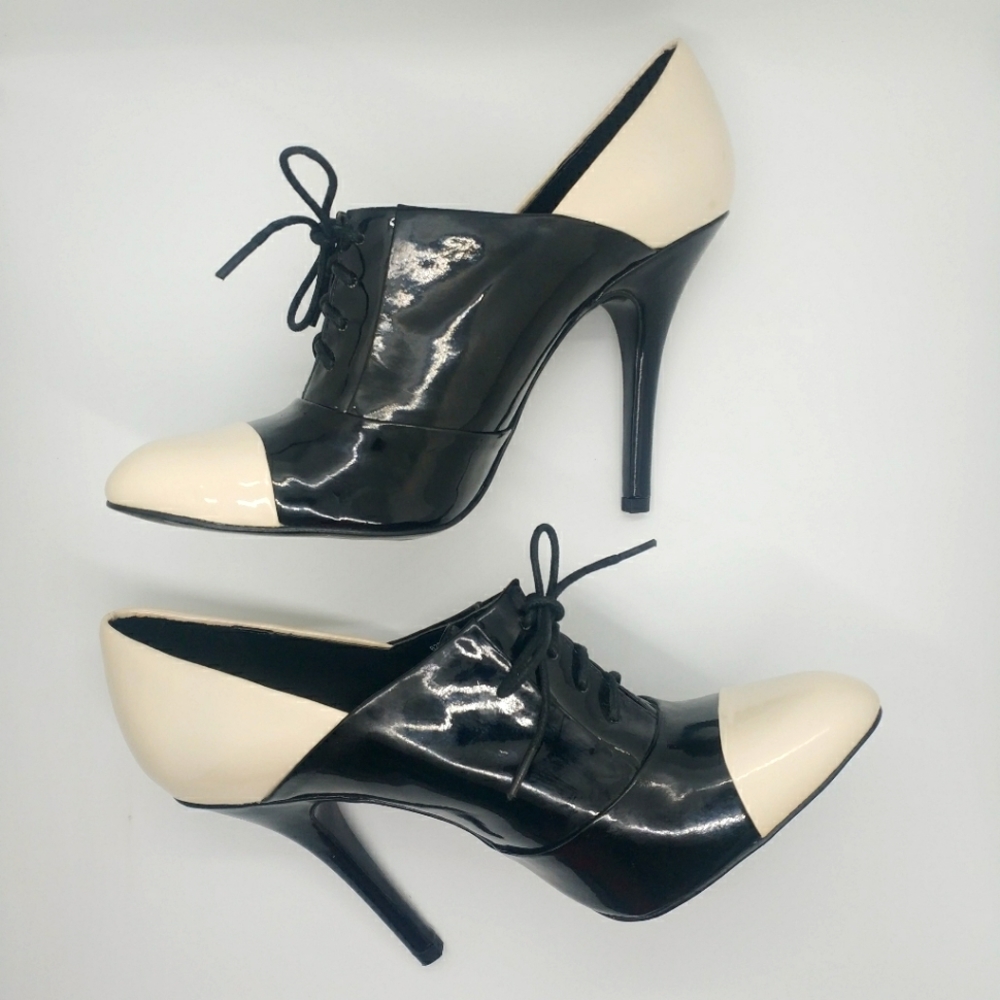 Zara Black & White Ankle Booties